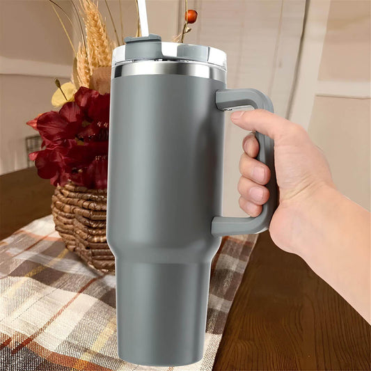 40oz Insulated Tumbler acuum Cup   for with Handle Straw Stainless Steel